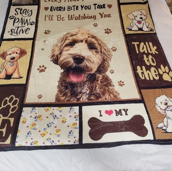 1054- Goldendoodle Love Your Dog Blanket NWT - Picture 5 of 7